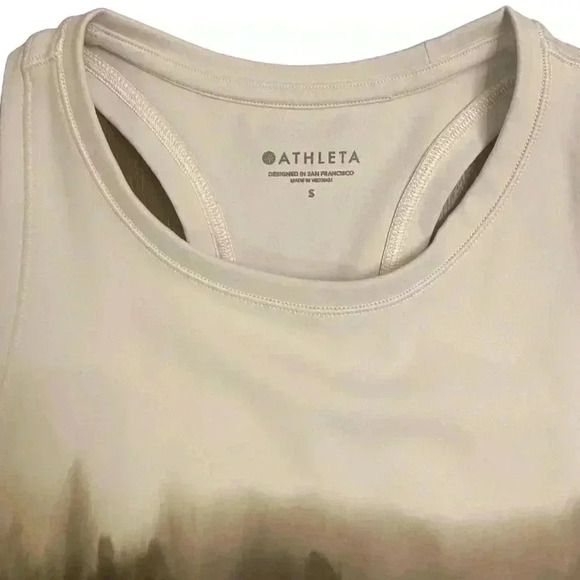 Athleta Shanti Watercolor Stripe Crop Tank Top Size Small - Picture 3 of 7